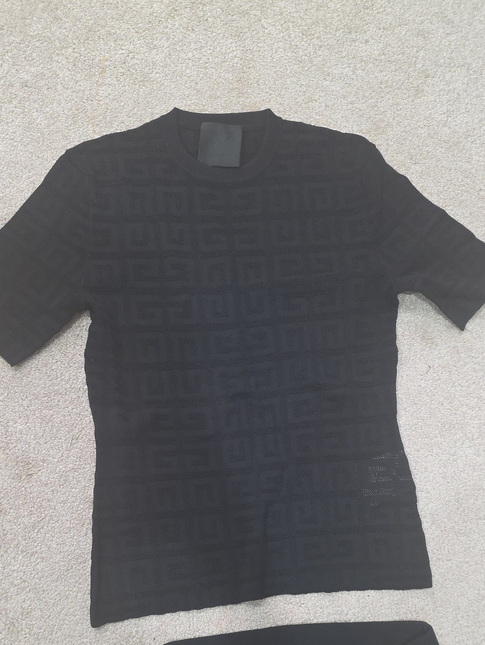 Givenchy Black Short-Sleeve Knit Logo Tee And Knitted Leggings Set